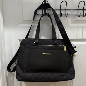 Steve Madden Black Quilted Laptop Bag